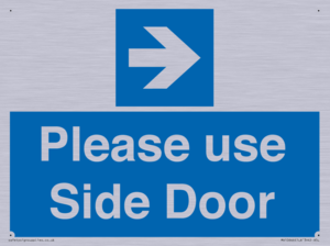 Please use Side Door (arrow Right) 